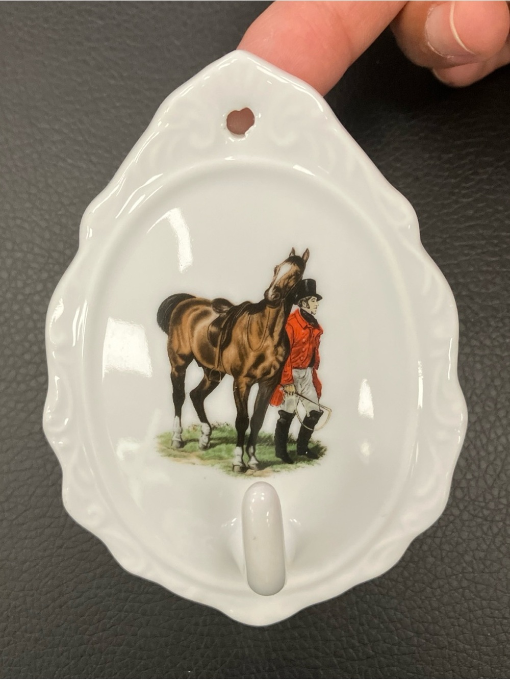 Liette International Equestrian Horse & Rider Porcelain Wall Hook decoration